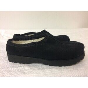 Children Place for kids black  faux Fur Lined  suede  sip on Slippers size 1